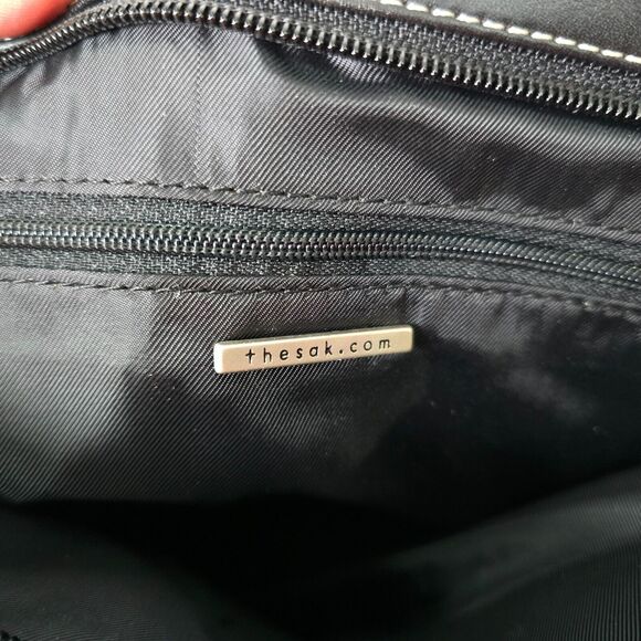 The Sak Tote Black Woven Zipper Closure Double Handles 16" x 12" x 5" - Picture 5 of 15